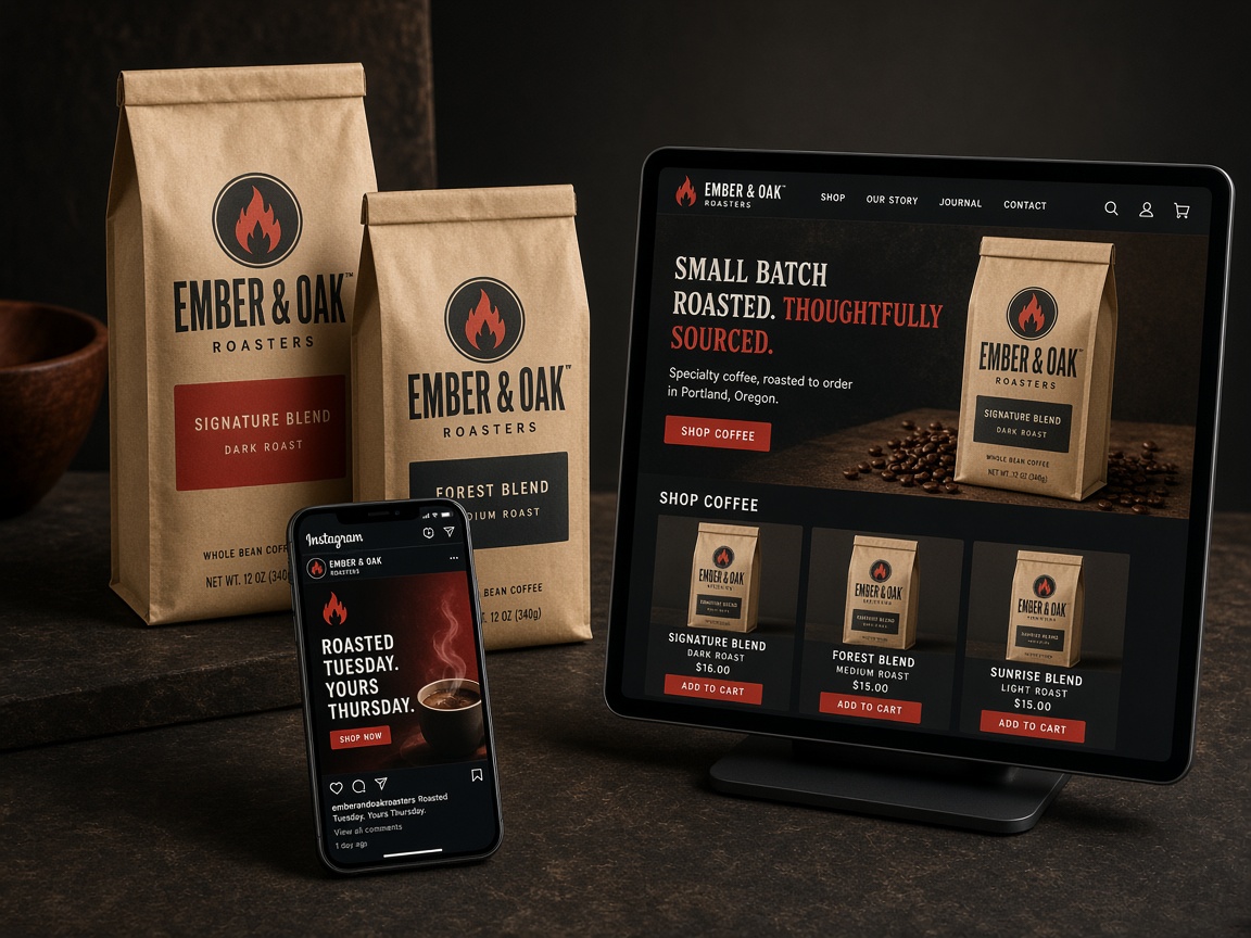 Ember and Oak Roasters concept design